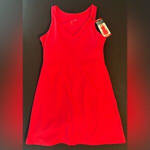 NWT GapFit Active Tank Dress XS Bright Pink Built In Shorts Shelf Bra